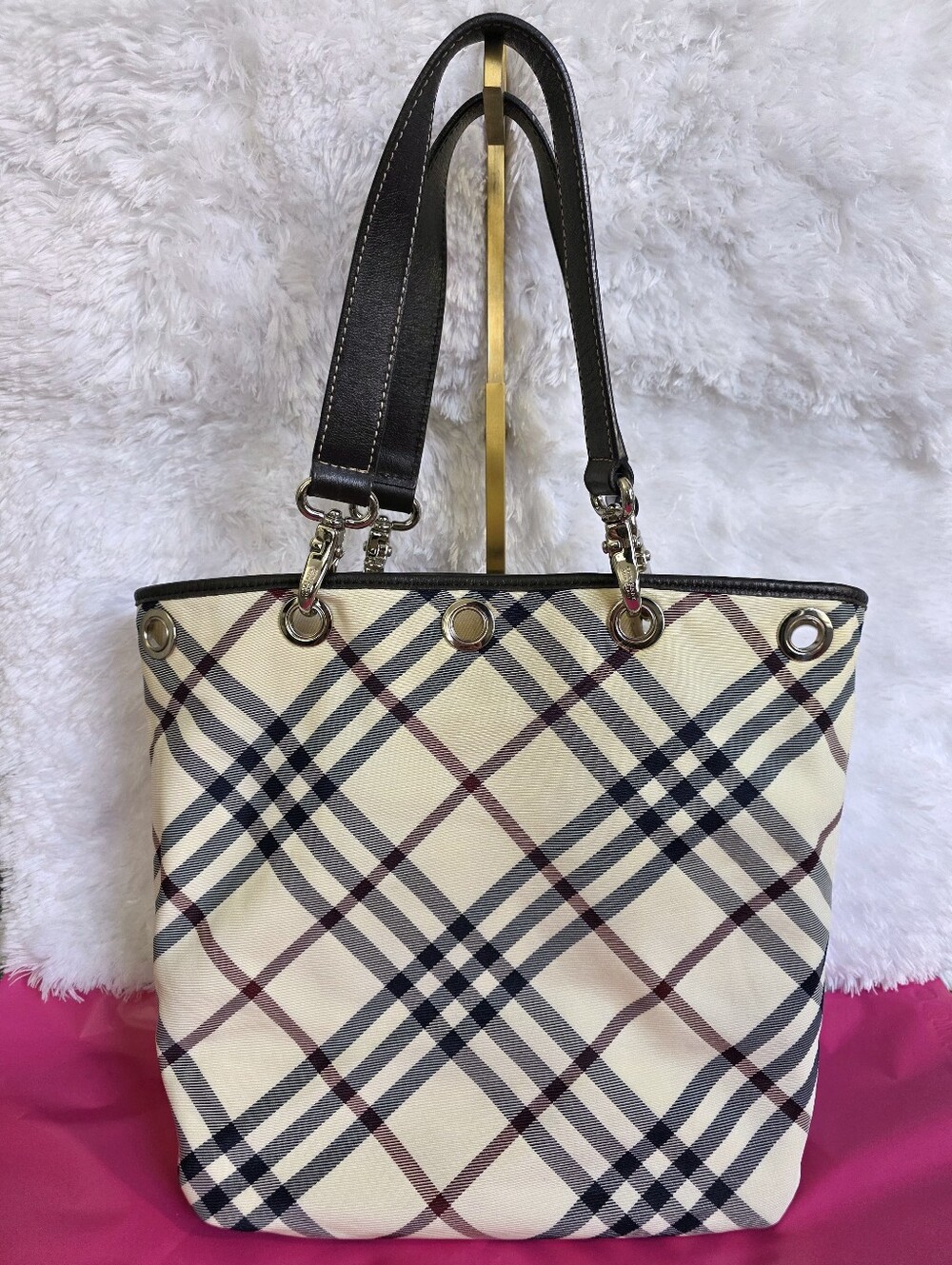 Burberry Blue Label Novacheck Vintage Canvas Tote Bag
